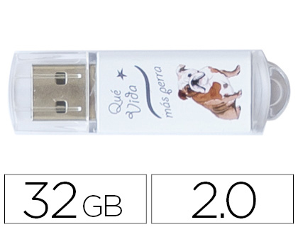 [9155405] TECHONETECH - Memoria usb flash drive 32 gb 2.0 que vida mas perra (Ref. TEC4009-32) (Canon L.P.I. 0,24€ Incluido)