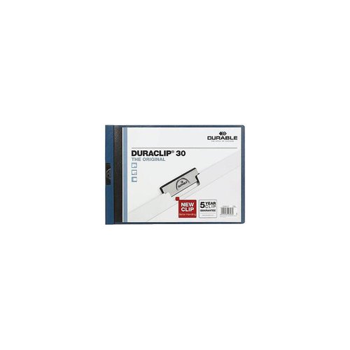 [1869081] DURABLE - Dossiers clip Duraclip Capacidad 30 hojas Apaisado Azul oscuro PVC 869081 (Ref.2246-07)