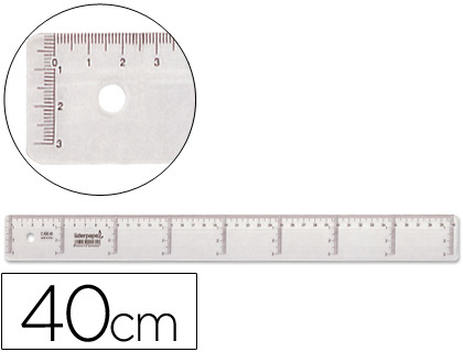 [2020427] LIDERPAPEL - REGLA 40 CM PLASTICO CRISTAL (Ref.RG05)