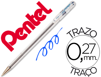 [9021635] PENTEL - Boligrafo Superb BK 77 Azul Trazo 0.25 mm Tinta alta intensidad (Ref.BK77-C)
