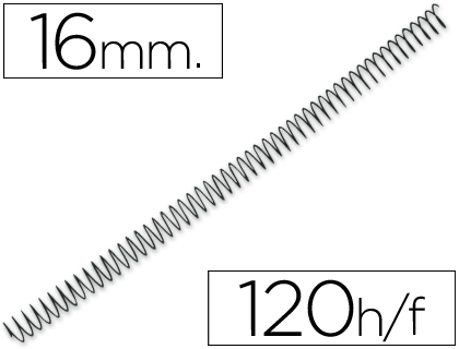 [2064054] Q-CONNECT - ESPIRAL METALICO 56 4:1 16MM 1,2MM CAJA DE 100 UNIDADES (Ref.KF04418)