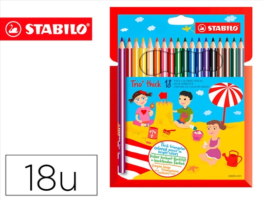 [2028517] STABILO - LAPICES DE COLORES TRIO CAJA DE 18 COLORES (Ref.203/18-01)