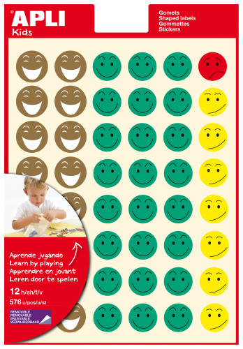 [9038209] APLI - Gomets Mr. Smiley Bolsa 12 Hojas (Ref.11680)