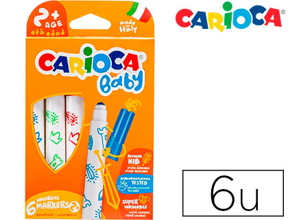 [9151840] CARIOCA - Rotulador baby 2 años caja 6 colores surtidos (Ref. 42813)