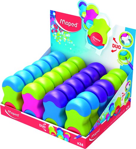 [2151833] MAPED - Sacapuntas/Afilalapices PLASTICO LOOPY PLASTICO 1 USO CON GOMA COLORES SURTIDOS NO DECORADO (Ref.49121)