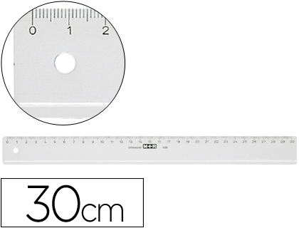 [2052838] MOR - REGLA 30 CM PLASTICO TRANSPARENTE (Ref.11300000)