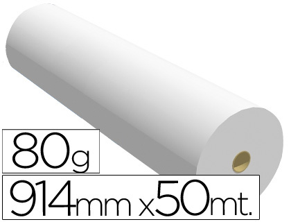 [2026857] PAPEL REPROGRAFIA PARA PLOTTER 914MMX50MT 80GR IMPRESION INK-JET (Ref.7910508B)