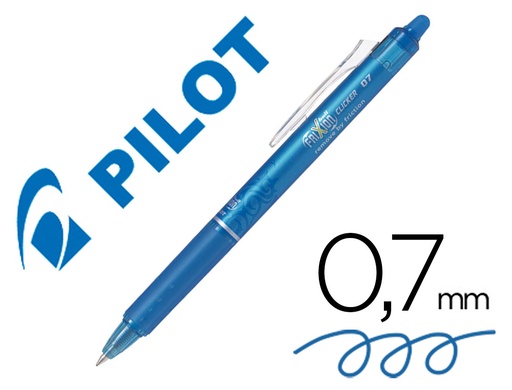 [2079622] PILOT - BOLIGRAFO FRIXION CLICKER BORRABLE 0,7 MM COLOR AZUL CLARO EN BLISTER (Ref.BLRT-FR7-LB / NFCAC)