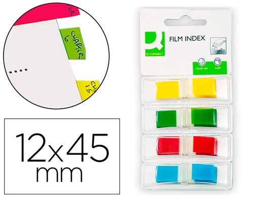 [2043308] Q-CONNECT - BANDERITAS SEPARADORAS DISPENSADOR 4 COLORES 36 HOJAS POR COLOR (Ref.KF03631)