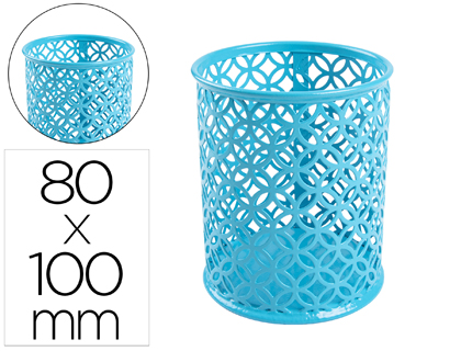 [2156232] Q-CONNECT - Cubilete portalapices metal redondo turquesa diametro 80 altura 100 mm (Ref. KF11223)