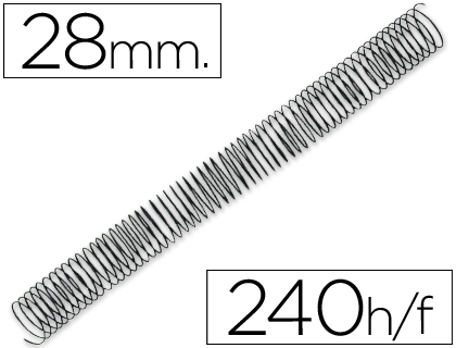[2064079] Q-CONNECT - ESPIRAL METALICO 64 5:1 28MM 1,2MM CAJA DE 50 UNIDADES (Ref.KF04438)