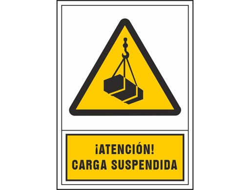 [2076019] SYSSA - PICTOGRAMA SEÑAL DE ADVERTENCIA ATENCION! CARGA SUSPENDIDA EN PVC 245X345 MM (Ref.2060)
