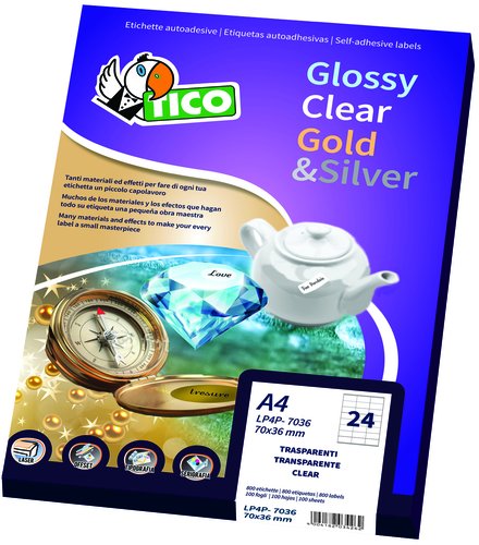 [1947890] TICO - Caja 100 ETIQUETAS PAPEL SATINADO DORADAS 45x21 MM. (Ref.GL4-4521)