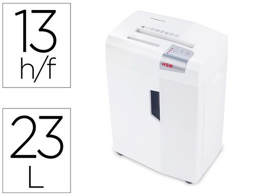 [9063004] HSM - DESTRUCTORA DE DOCUMENTOS SHREDSTAR X13 CAPACIDAD DE CORTE 13 H EN PARTICULAS DESTRUYE GRAPAS CLIPS CD Y TARJETAS (Ref.1057121)