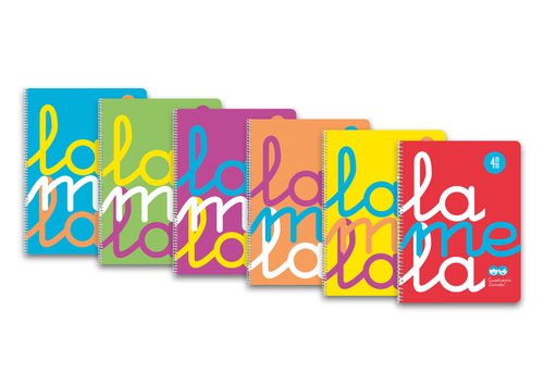 [1729601] LAMELA - Cuaderno polipropileno formato Folio cuadrícula 4x4 80 hojas 90g colores surtidos (Ref.7FTP004S)