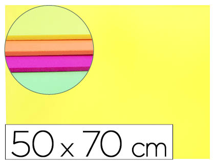 [2075142] LIDERPAPEL - GOMA EVA 50X70CM 60G/M2 ESPESOR 2MM FLUOR AMARILLO (Ref.GE25)