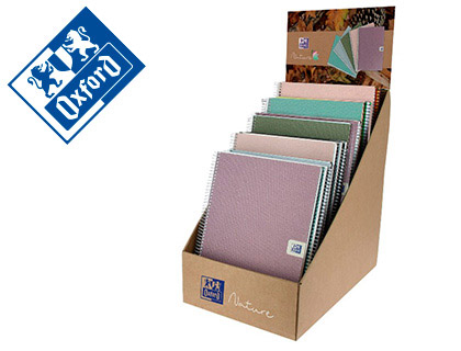 [2151853] OXFORD - Cuaderno espiral european book nature din a4+ expositor sobremesa de 21 unidades surtidas (Ref. 400106969)
