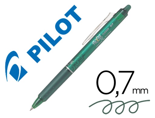 [2079624] PILOT - BOLIGRAFO FRIXION CLICKER BORRABLE 0,7 MM COLOR VERDE LIMA EN BLISTER (Ref.BLRT-FR7-LG / NFCVL)