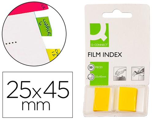 [2043311] Q-CONNECT - BANDERITAS SEPARADORAS AMARILLAS DISPENSADOR DE 50 (Ref.KF03634)