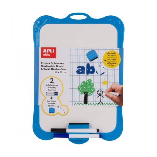 [9936766] APLI - PIZARRA BLANCA RÍGIDA CON BORRADOR Y ROTULADORES 180X280MM (Ref.12916)