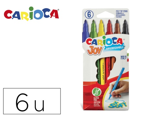 [2013329] CARIOCA - ROTULADOR JOY CAJA DE 6 COLORES (Ref.A11100006)