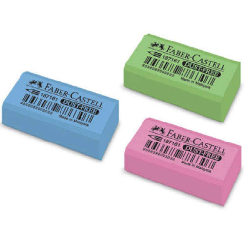 [1152574] FABER CASTELL - Goma de borrar Dust-Free Sin PVC Colores surtidos 188730D (Ref.187161)