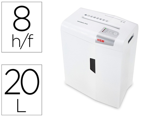 [9063003] HSM - DESTRUCTORA DE DOCUMENTOS SHREDSTAR X10 CAPACIDAD DE CORTE 10H EN PARTICULAS DESTRUYE GRAPAS CLIPS CD Y TARJETAS (Ref.1045121)