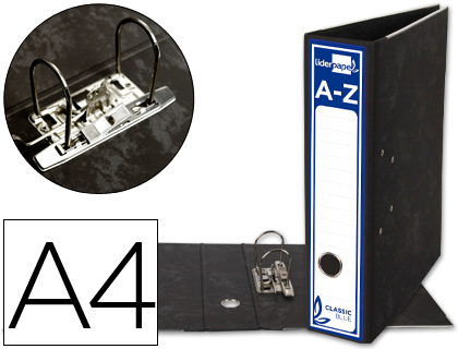 [2037745] LIDERPAPEL - ARCHIVADOR DE PALANCA A4 CLASSIC BLUE Cartón ENTRECOLADO SIN RADO LOMO 80MM NEGRO COMPRESOR METALICO (Ref.AZ04)