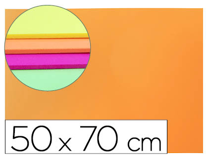 [2075140] LIDERPAPEL - GOMA EVA 50X70CM 60G/M2 ESPESOR 2MM FLUOR NARANJA (Ref.GE23)