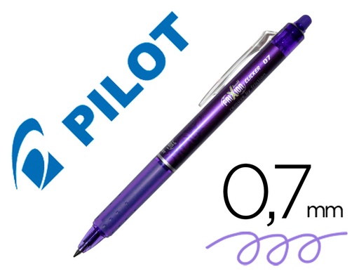 [2079625] PILOT - BOLIGRAFO FRIXION CLICKER BORRABLE 0,7 MM COLOR VIOLETA EN BLISTER (Ref.BLRT-FR7-V / NFCVI)