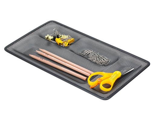 [2029620] Q-CONNECT - ORGANIZADOR SOBREMESA BANDEJA METALICA REJILLA NEGRA CON 5 DEPARTAMENTOS -320X35X155 MM (Ref.KF00867)