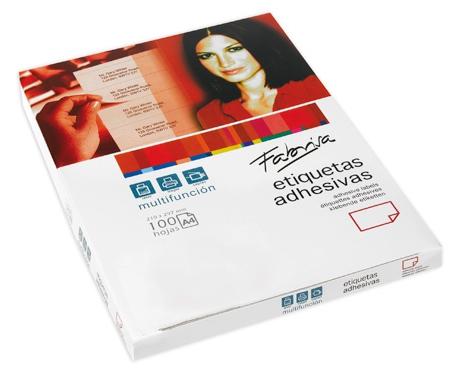 [9931773] FABRISA - ETIQUETAS ADHESIVAS MULTIFUNCIÓN CANTOS RECTOS/70X37MM 100 HOJAS A4 (Ref.15305)