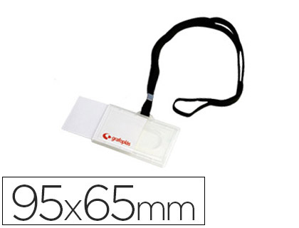 [9090664] GRAFOPLÁS - Identificador con cordon plano negro 65x95 mm con apertura lateral (Ref. 9073000)