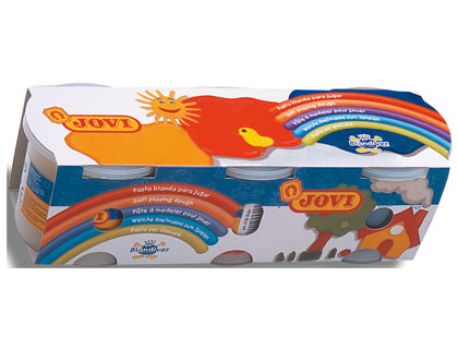 [2020121] JOVI - PASTA BLANDIVER -ROJO AMARILLO AZUL -CAJA CON 3 BOTES (Ref.403)