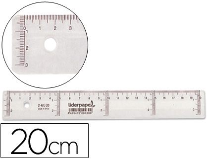 [2020425] LIDERPAPEL - REGLA 20 CM PLASTICO CRISTAL (Ref.RG01)