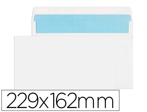 [2031924] LIDERPAPEL - SOBRE N.11 BLANCO DIN C5 162X229 TIRA DE SILICONA CAJA DE 500 UNIDADES (Ref.SB13)