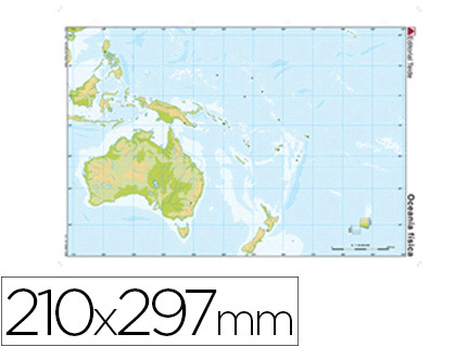 [2024599] MAPA MUDO COLOR DIN A4 OCEANIA -FISICO 