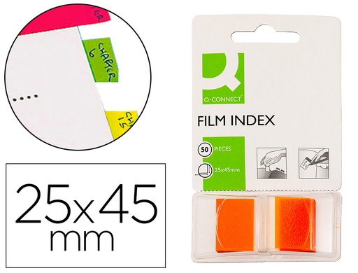 [2043313] Q-CONNECT - BANDERITAS SEPARADORAS NARANJAS DISPENSADORDE 50 (Ref.KF03636)