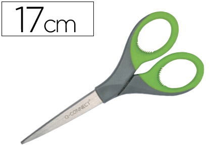 [2043305] Q-CONNECT - TIJERA MANGO CAUCHO 7" 17 CM BLISTER (Ref.KF03986)