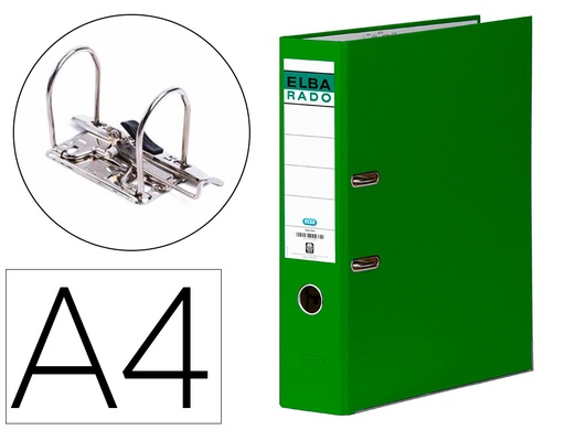 [9023111] ELBA - Archivador de Palanca Rado-Chic A4 Lomo 80mm Verde (Ref.100022647)