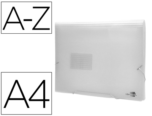 [2020955] LIDERPAPEL - CARPETA CLASIFICADOR FUELLE 32114 POLIPROPILENO DIN A4 INCOLORA 13 DEPARTAMENTOS (Ref.FU09)