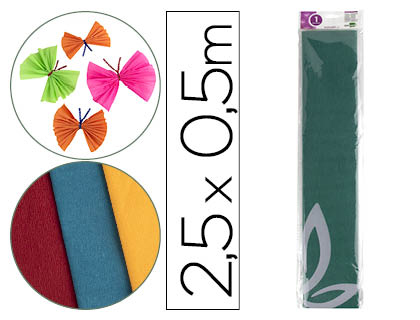 [2024278] LIDERPAPEL - PAPEL CRESPON 50 CM X 2.5M 34G/M2 VERDE OSCURO (Ref.CP15)