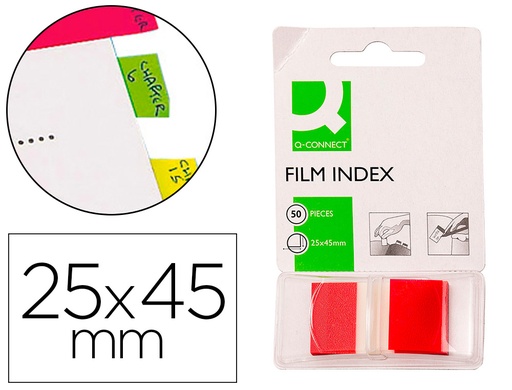 [2043310] Q-CONNECT - BANDERITAS SEPARADORAS ROJAS DISPENSADOR DE 50 (Ref.KF03633)