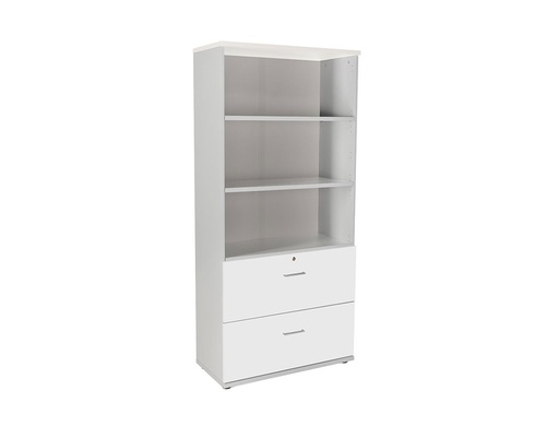 [9150593] ROCADA - ARMARIO CON TRES ESTANTES Y DOS CAJONES INFERIORES SERIE STORE 195X90X45 CM ACABADO AB04 (Ref.1102AB04)