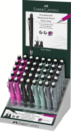 [9936001] FABER CASTELL - PORTAMINAS FABER-CASTELL POLY MATIC 0,7mm EXPOSITOR DE 40 (Ref.133341)