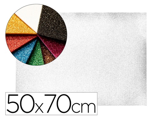 [2079307] LIDERPAPEL - GOMA EVA CON PURPURINA 50X70CM 60G/ M2 ESPESOR 2 MM BLANCO (Ref.GE94)