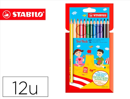 [2028514] STABILO - LAPICES DE COLORES TRIO CAJA DE 12 COLORES (Ref.203/12-01)