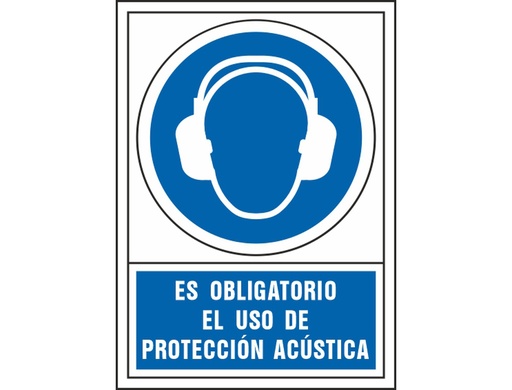 [2076033] SYSSA - PICTOGRAMA SEÑAL DE OBLIGACION ES OBLIGATORIO EL USO DE PROTECCION ACUSTICA EN PVC 245X345 MM (Ref.4008)