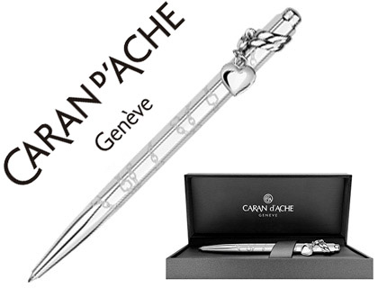 [2076430] CARAN D'ACHE - BOLIGRAFO ECRIDOR MADEMOISELLE PLACADO PALADIO CORAZON CON ESTUCHE PUNTA MEDIA (Ref.890-101)