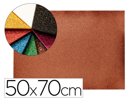 [2079306] LIDERPAPEL - GOMA EVA CON PURPURINA 50X70CM 60G/ M2 ESPESOR 2 MM MARRON (Ref.GE93)